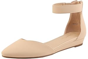 Women's Low Wedge Ankle Strap Flats Shoes