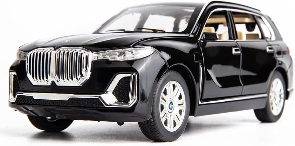 BDTCTK 1/24 Compatible for X7 SUV Model Car Toy Diecast Toy Cars, Zinc Alloy Pull Back Toy car with Sound and Light for Kids Boy Girl Gift(Black)