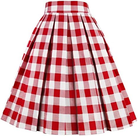 Girstunm Women's Pleated Vintage Skirt Floral Print A-line Midi S...