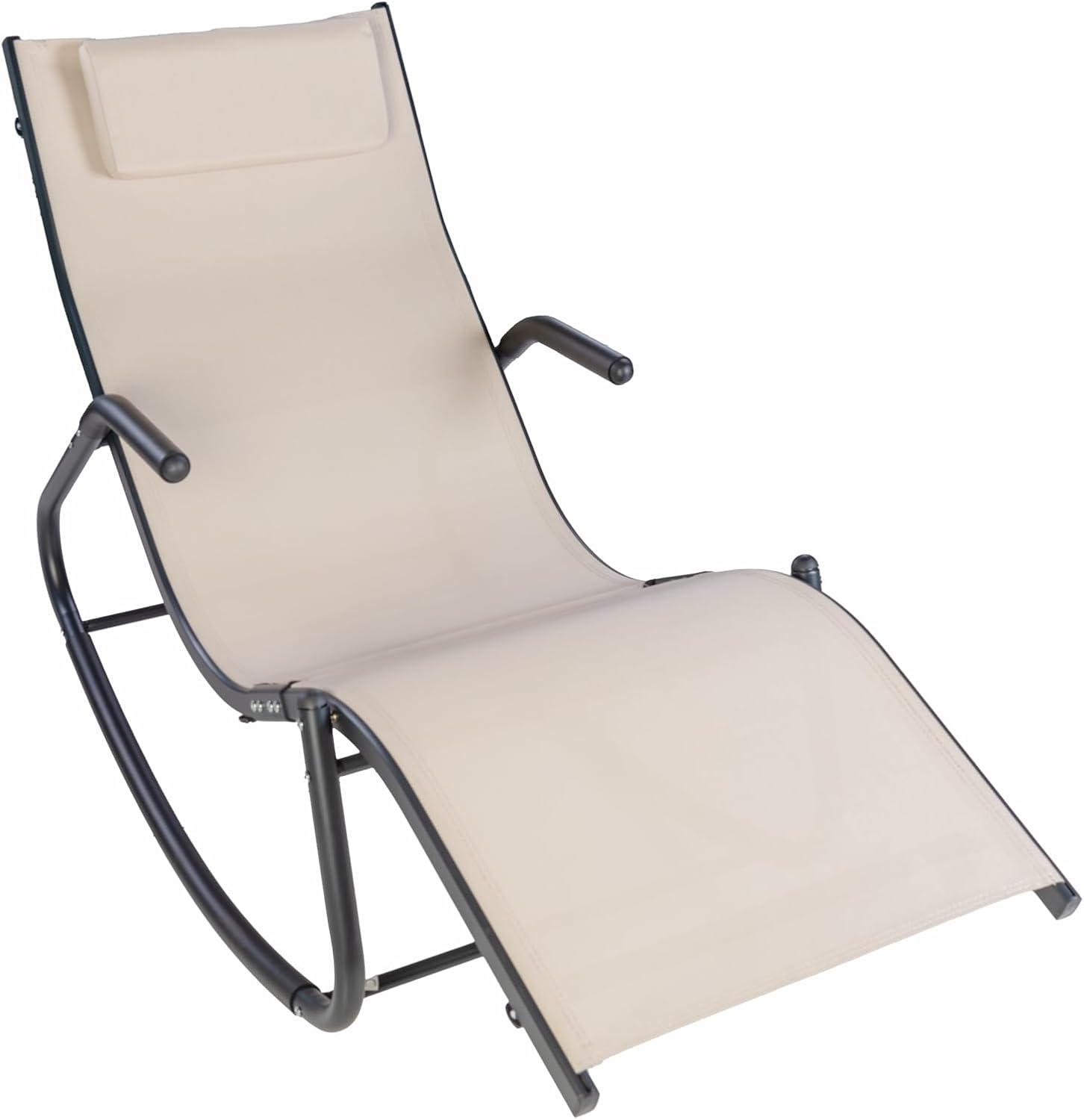 Tony Rocking Chair,Outdoor Patio Chair,Steel armrest with Pillow