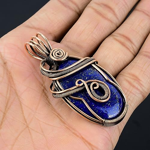 Natural Gemstone Pendant Copper Wire Wrapped Jewelry Necklace3