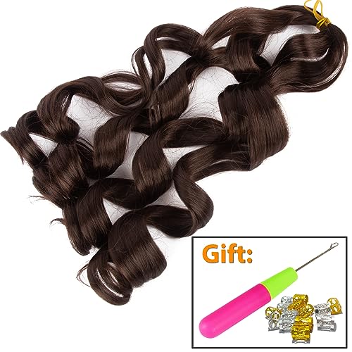 Curly Braiding Hair 24 Inch 8 PacksPre Stretched French Braiding Hair With Curly Ends French Curl Braids Crochet Hair Extensions (4# - Image 4