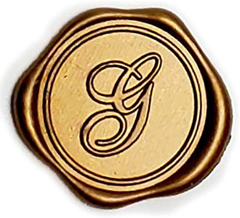 Adhesive Wax Seal Stickers 25Pk Pre-Made from Real Sealing Wax-Gold Initials (Initial G)