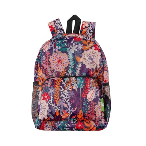 Sac à dos pliable contre la pluie et l'encombrement, mini sac de secours violet floral