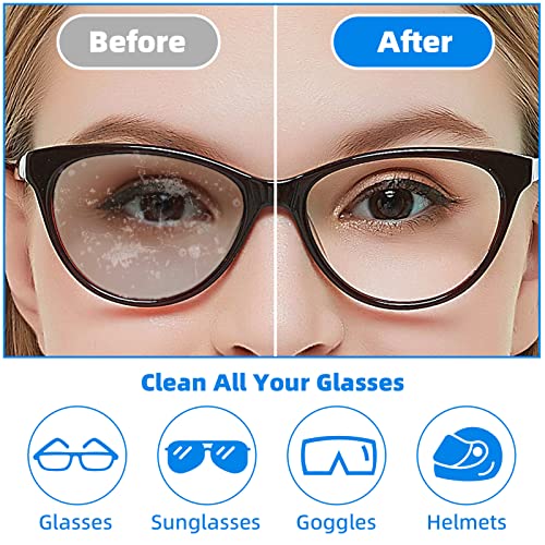 Eyeglass Cleaner Kit For Cleaning Glasses, 5-In-1 Eye Glasses Lens Cleaner|Cleaner Tool Case+Anti-Fog Mist Cleaner Spray+Soft Brush+Recyclable Sunglasses Lens Clamp Clip+Microfiber Cloth For Travel #TOP4