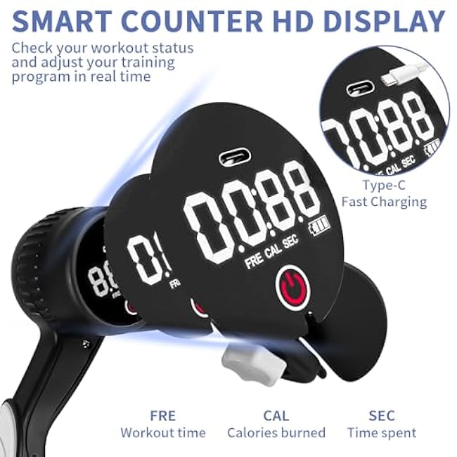 Inner Thigh Exerciser - Pelvic Floor Muscle Trainer, Portable Kegel System Exerciser with Counter, 4 Levels Drag Adjustable & Bag, Thigh Toner Workout Equipment for Women & Men Hip, Butt, Arm and Leg