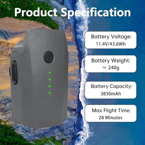 Mavic Pro Battery, 3830mAh 11.4V 31Mins Max Flight Time Replacement Battery for DJI Mavic Pro Platinum/Alpine White Drone - 3