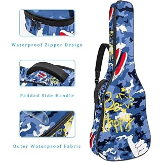 Housse imperméable pour guitare acoustique avec double bandoulière et poche Motif plante tropicale Vert, Multicolore 03… - Les Beatles, Paul McCartney, John Lennon, RIngo Starr, George Harrison Housse imperméable pour guitare acoustique avec double bandoulière et poche Motif plante tropicale Vert, Multicolore 03… – Image 4