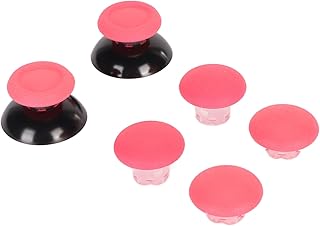 Thumb Grips for PS5, Silicone Thumbstick Grip Cover Analog Stick Caps with 2pcs Thumb Stick Base for PS5 Edge Controller (Pink)