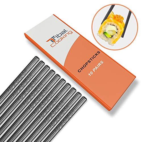 10 Pair Fiber Glass Chopsticks Reusable Dishwasher Safe Set of 10-Pairs - 9.5 Inches Long