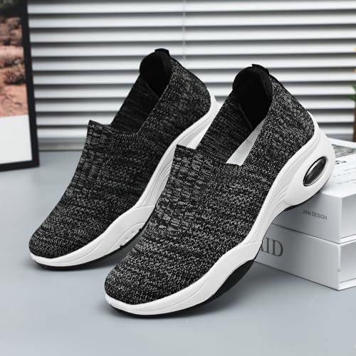Padgene Women Walking Shoes Sock Sneakers Slip-On Breathable Mesh Trainers Women's Comfortable Casual Ladies Air Cushion Athletic Shoes Running Jogging Shoes2