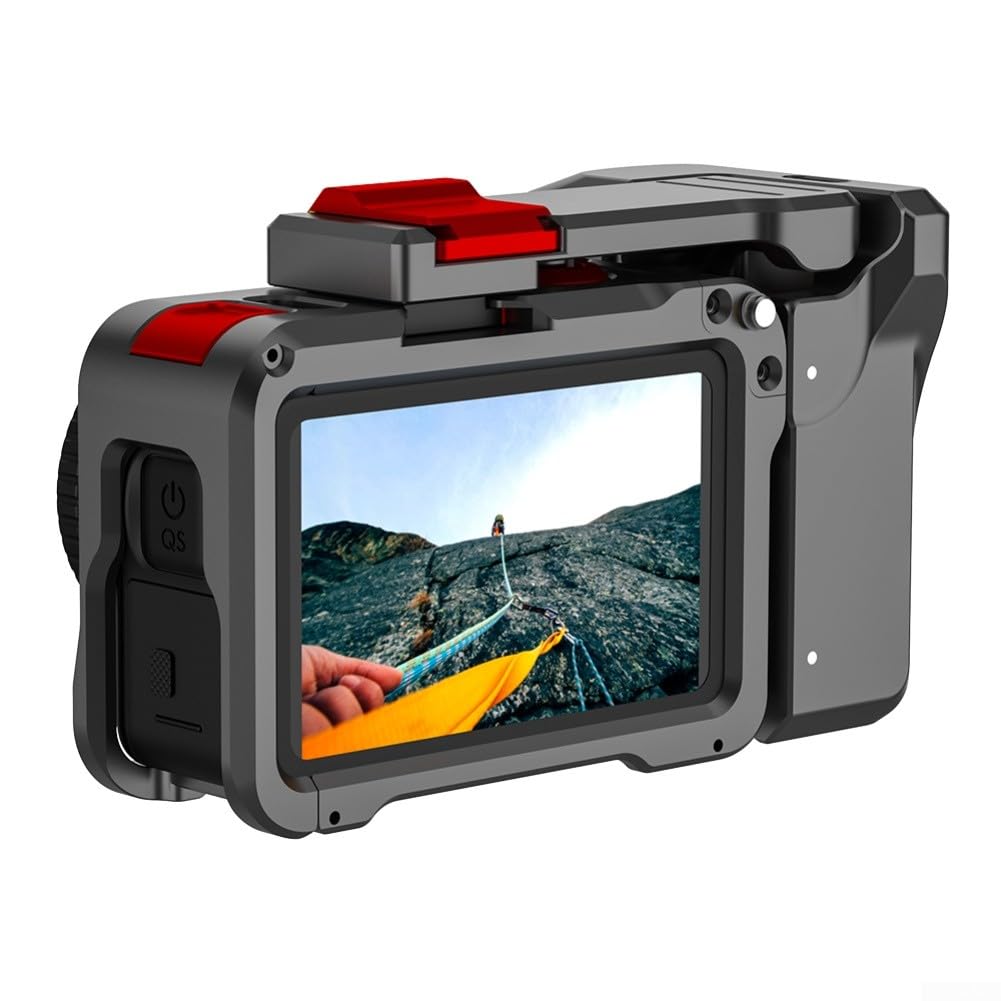 Kit de mango de fotografía callejera para DJI para osmo Action 6, jaula de aleación de aluminio, montaje de liberación rápida, equipo de vlogging, gris, 10,8 cm
