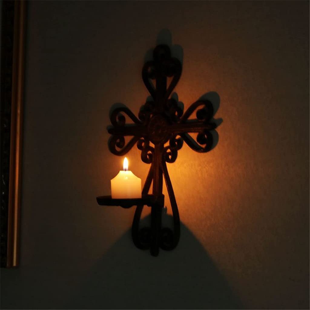 Kerzenhalter, Retro-Wandkerzenhalter, Metall-Kerzenständer, Vintage-Eisen-Teelichthalter, Gartenhof, Heimdekoration, Geschenk, Kandelaber-Dekoration (Onecolo ，Kerzenständer