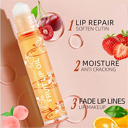 Prreal 6 PCS Fruit-Flavored Lip Gloss, Moisturized Fresh Lip Glaze,Transparent Colorless Moisturizing Lip Lotion Lip Plumper, Roll on Lip Gloss Balm, Liquid Lipstick Lip Oil for Lip Care - Image 3