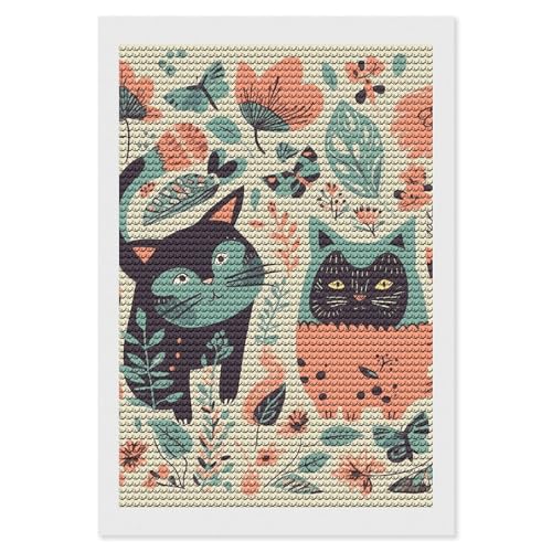 Kit d'art diamant chats et oiseaux pour décorer votre salon