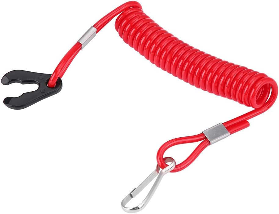 KIMISS Boat Engine Safety Kill Stop Switch,Universal Safety Boat Outboard Motor Ignition Emergency Killing Stop Switch Key Lanyard Rope Clip Hook