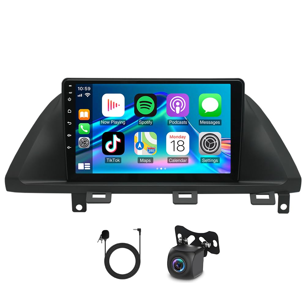 Zcargel Car Stereo Radio Android 14 8 Core Fit for Honda Odyssey 2005-2010 10 Inch CarPlay Screen Audio Radio Receiver 4+64G with Voice Control/Bluetooth/FM/SuperLink/GPS AHD Camera+Microphone