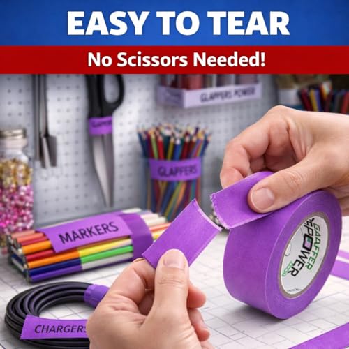Image of Gaffer Power Purple Gaffer Tape - Professional Grade, Made in USA, Heavy Duty, Non-Reflective, Easy Tear, Clean Removal, Multipurpose Cloth Tape for Stage, Home & Organization - 2 Inch x 30 Yards