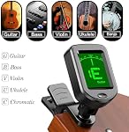 Guitar Tuner, Quick Release Rosewood Capo for Acoustic Guitar, Bass, Ukulele, Violin with 5Pcs Pick.