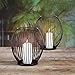 Price comparison product image GoMaihe Birdcage Shape Candle Holders 2 Set, 16×18cm/14×15.5cm Black Lantern Metal Candlestick, Candlelight for Home Living Room Tables Decor, Vintage Candelabra for Christmas Wedding Dinning, Black