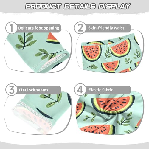 Watermelon Leaves Girls Leggings Soft Stretch Workout Yoga Dance Pants for Kids Casual Tights3