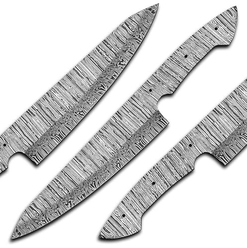 AMJ Crafts AMJ Damascus Steel Chef Blade, Premium Sharp Kitchen Knife Blank, Sharp, EDC, Ready to USE, DIY, Knife making