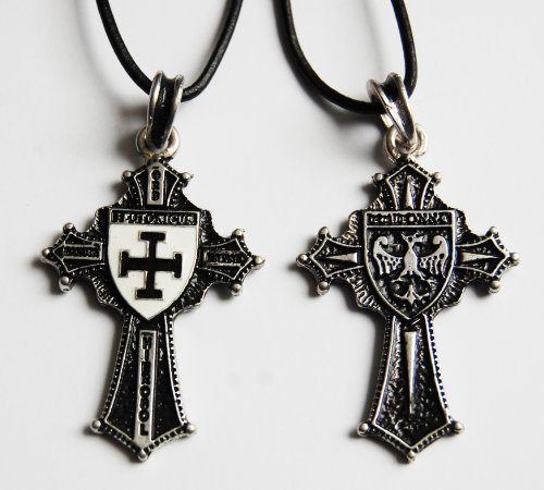 Teutonia-Cruz colgante, con plata de ley 925 chapado en plata