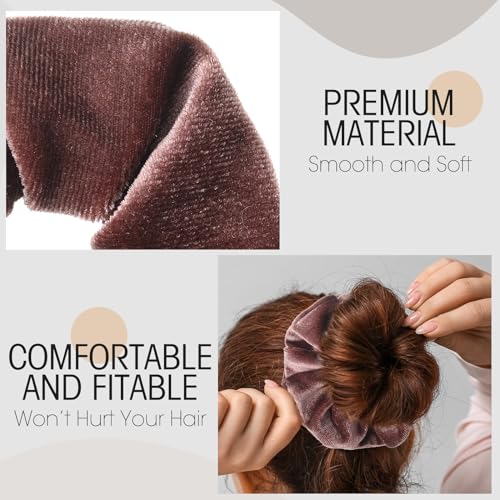 Image of Tatuo 24 Pieces Hair Scrunchies for Girls,Vintage Colors,Velvet
