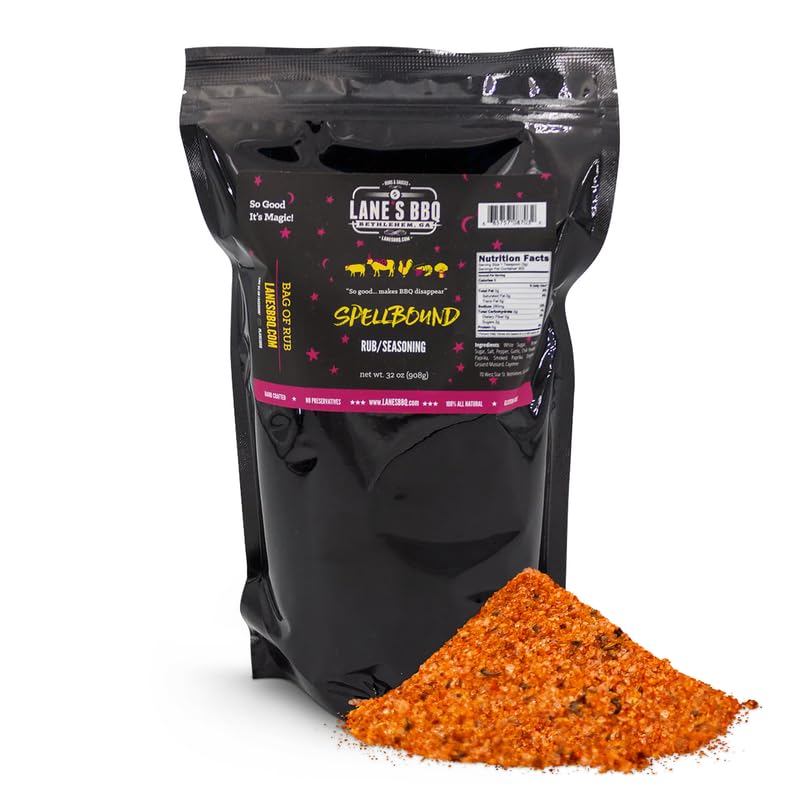 Lane's Condimento de carne de cerdo Spellbound - Frota de cerdo dulce y ahumado de alta calidad, para costillas y para pollo Sabor profundo, rico y