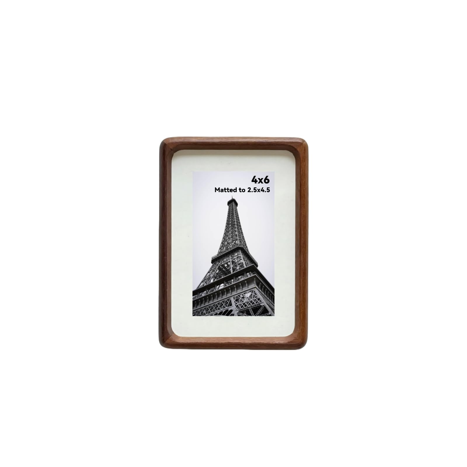 Cadre photo en bois anti-gondolage 10x15 noyer massif avec passe-partout