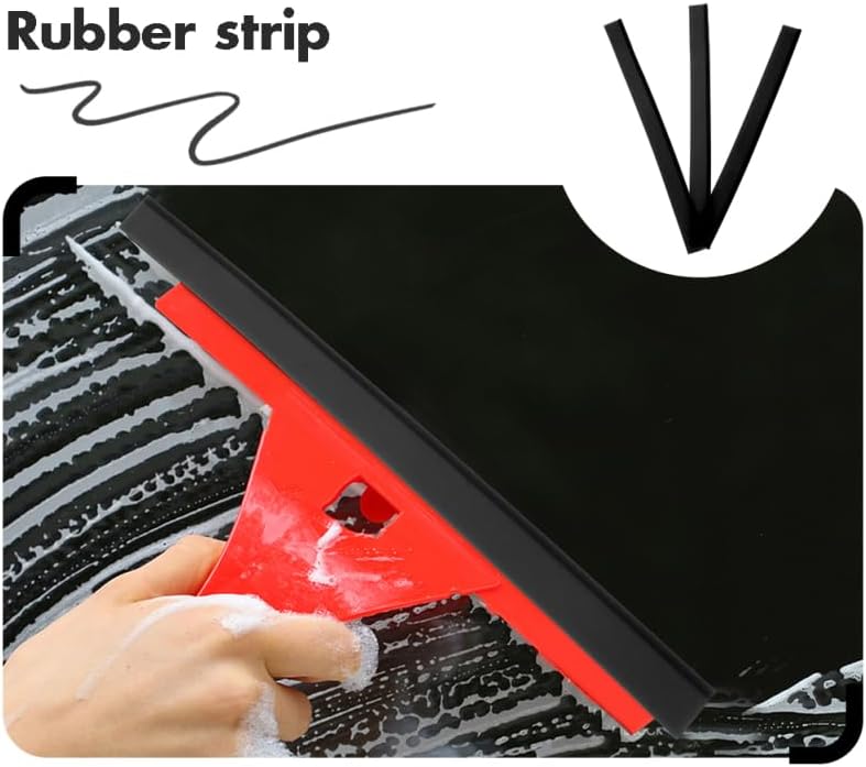ABOOFAN 3Pcs Rubber Squeegee Replacement Blades for Window Glass Cleaning Wiper Strips for Bathroom Showers Cars Streak Water Removal
