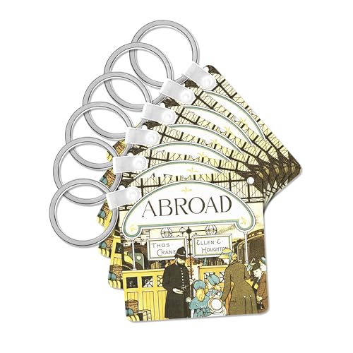 3dRose, Vintage Travel Book for Children, set of 6 Key Chains