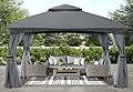 ABCCANOPY 10x12 Outdoor Gazebo - Patio Gazebo with Mosquito Netting, Outdoor Canopies for Shade and Rain for Lawn, Garden, Backyard & Deck (Dark Gray)
