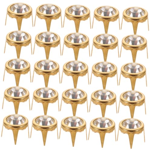 Gogogmee 50 Stück Kristall Strass Nieten Glänzende Ziernieten für Kleidung Taschen Schuhe DIY Schmuck Verzierung Luxus Glitzerndes Design für Modeaccessoires