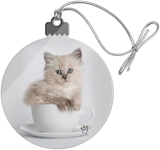 GRAPHICS & MORE Ragdoll Tiffany Cat Kitten Tea Cup Ride Acrylic Christmas Tree Holiday Ornament