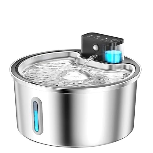 Générique Compatible avec VOFORD 3,2 l, capteur Automatique sans Fil, Fontaine d'eau for Animaux de Compagnie en Acier Inoxydable, Multi-Bol