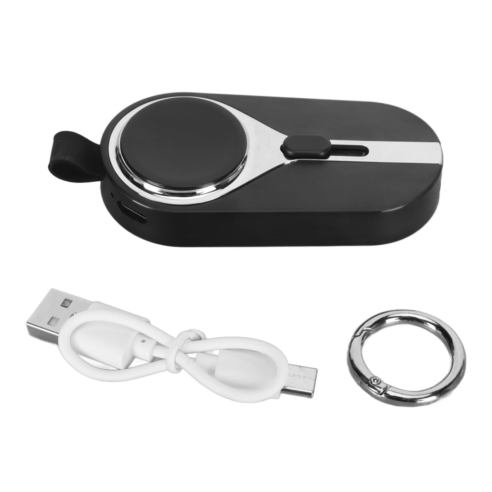 Mini Power Bank, 2 en 1 Keychain Power Bank Montre de Protection Multiple Charge sans Fil 2000mAh pour l'extérieur (Blanc)