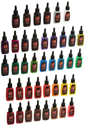 One Tattoo World OTW-A140 Premium Tattoo Ink Set, 40 Color 1/2 oz./15 mL