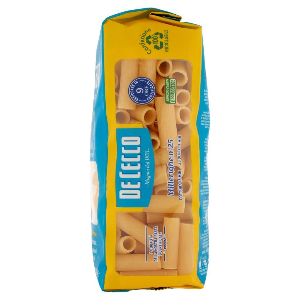 De Cecco Pasta Millerighe n° 25 500 g + Italian Gourmet Polpa 400 g