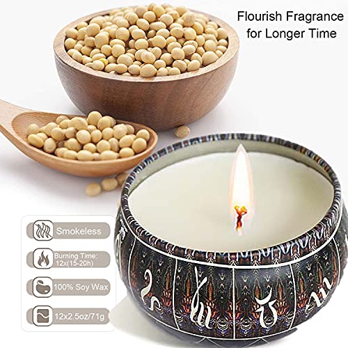 Mother's Day Gift, 12 Constellations Scented Candles Gift For Women, Candles For Home Scented, Soy Wax 2.5Oz Aromatherapy Scented Candles, Portable Travel Tin, Present For Birthday Valentines's Day #TOP4