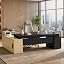 Black With Natural Wood Side Cabinet