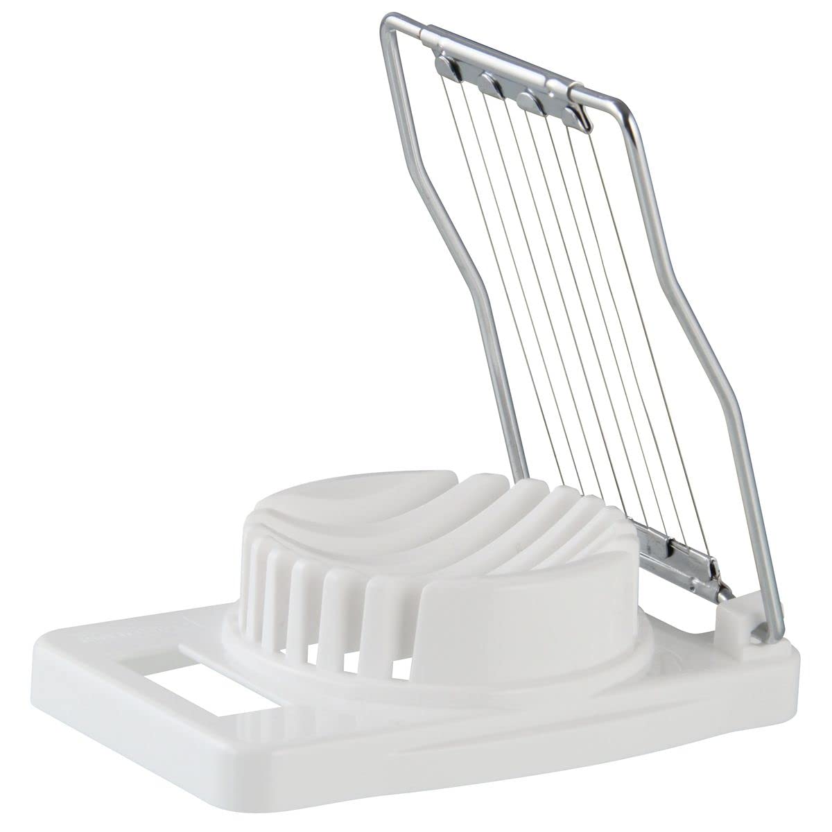 Fackelmann Stainless Steel Blade Egg Slicer | Uniform Slicing | Strong & Durable | Dishwasher Safe | Ideal for Slicing Eggs, Strawberry, Boiled Potatoes - 11 x 7.5Cm, White