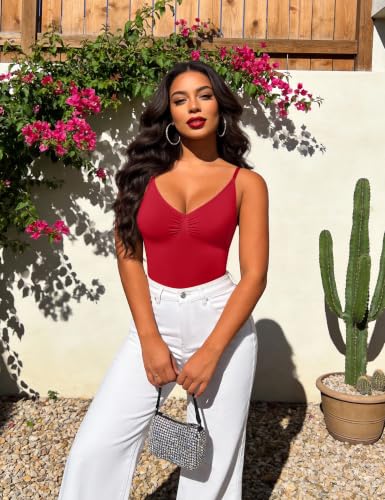 Image of EUYZOU Womens Tummy Control Shapewear Tank Tops Seamless V-Neck Compression Tank Tops Body Shaper Camisole