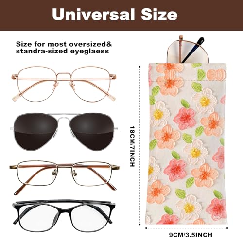 Image of Anikathy 2Pcs Sunglass Eyeglass Glasses Case Soft PU Leather with Cleaning Cloth Portable Glasses Pouch Bag for Men Women