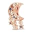 Gold Star and Curved Moon Pendant Charm