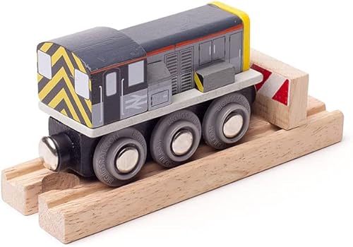 Miniatura 6 de Bigjigs Rail Class 8 Diesel Shunter - Trenes de madera vintage, juguetes y accesorios ferroviarios para niños, regalos para niños pequeños y niños,