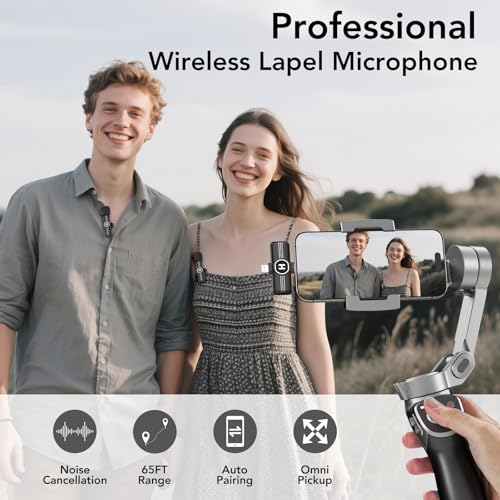 mini wireless lavalier microphone for iphone ipad android phone - noise reduction lapel usb c bluetooth mic for recording clip on omni lav mic for video recording tiktok youtube vlog