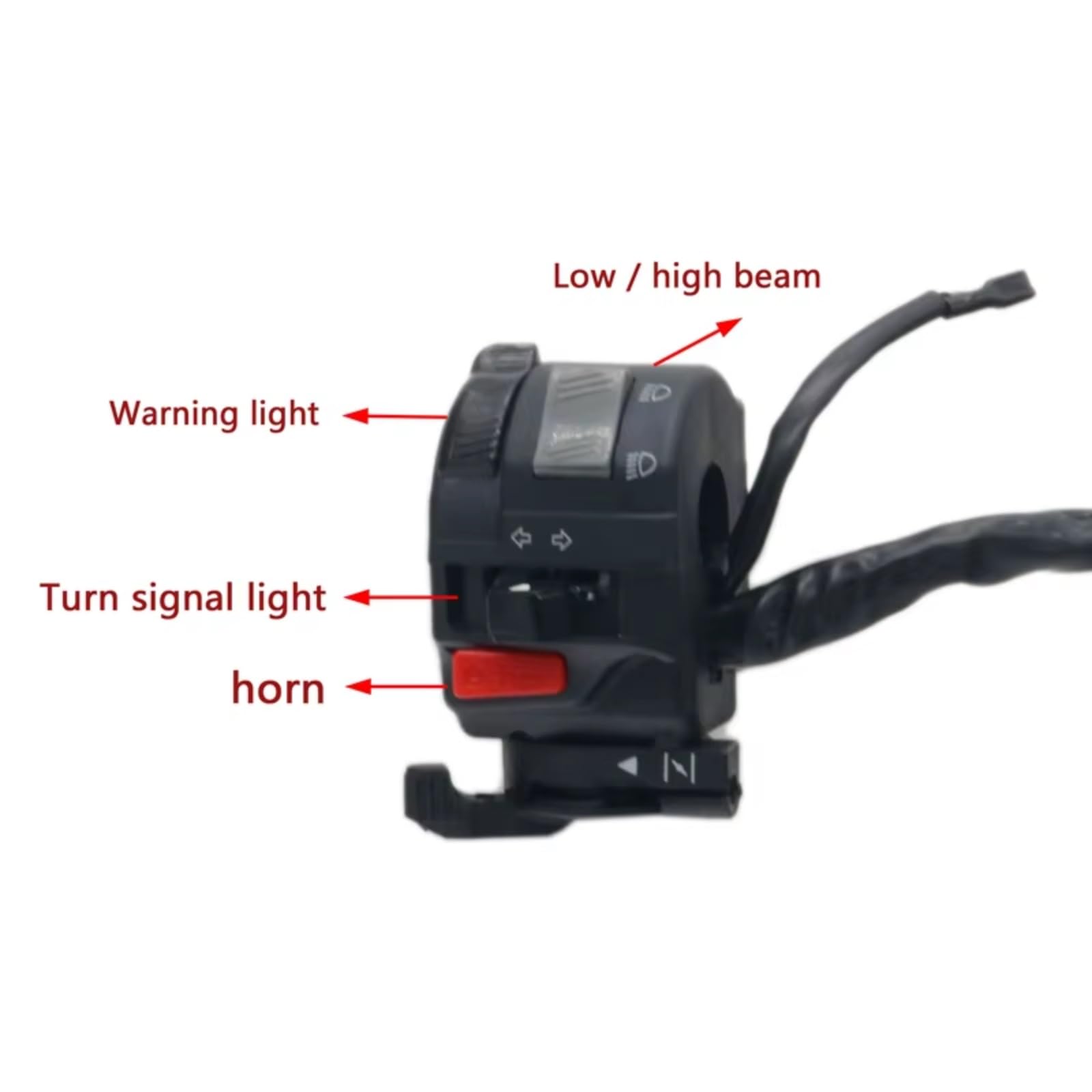 Interruptor De Motocicleta De 22mm, Control De Manillar para Botón De Bocina Universal, Señal De Giro, Lámpara Antiniebla Eléctrica, Arranque De Luz