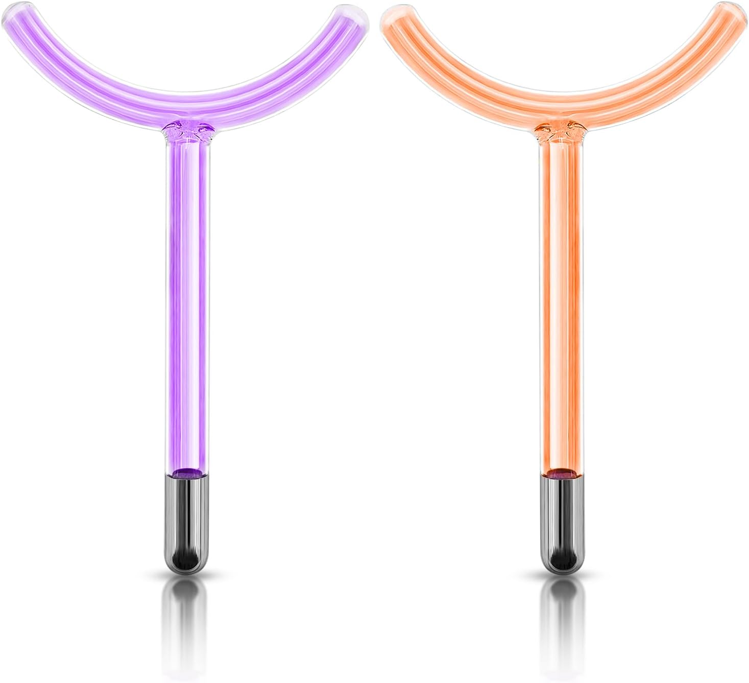 2pcs Electrode Wand Glass Tube Handheld Spare Parts Elitzia ETHB01 (Purple and Orange Y Shape)