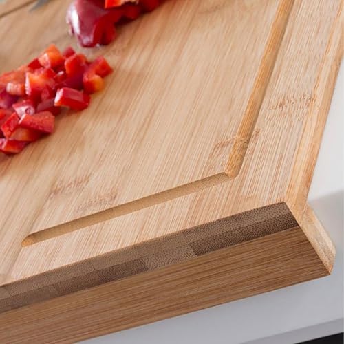 Tabla de cortar rectangular de bambú 55.88x38.1 cm con canal para jugos miniatura 6